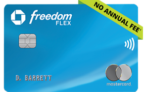 Clickable card art links to  Chase Freedom Flex (Registered trade mark) credit card. NO ANNUAL FEE (dagger)  product page