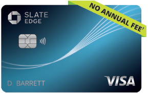Clickable card art links to Slate Edge(Registered trade mark) credit card. NO ANNUAL FEE (dagger)  product page